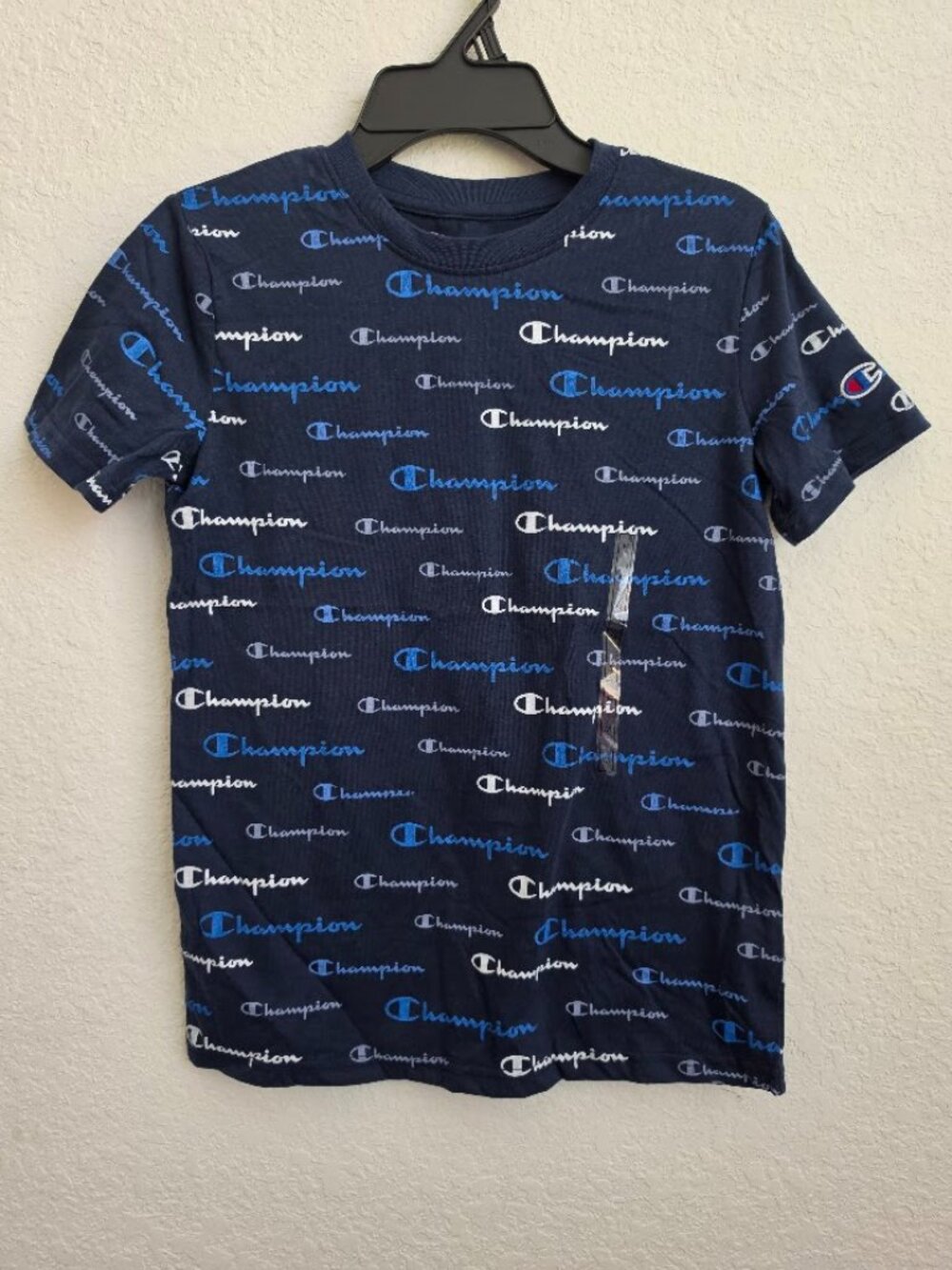 NWT Champion T-Shirt Script Logo Boys Jersey Tee. Size M.